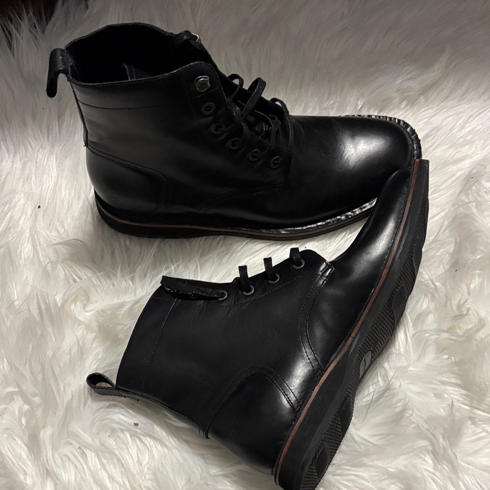 Andrew Marc Men's Black Leather Boots